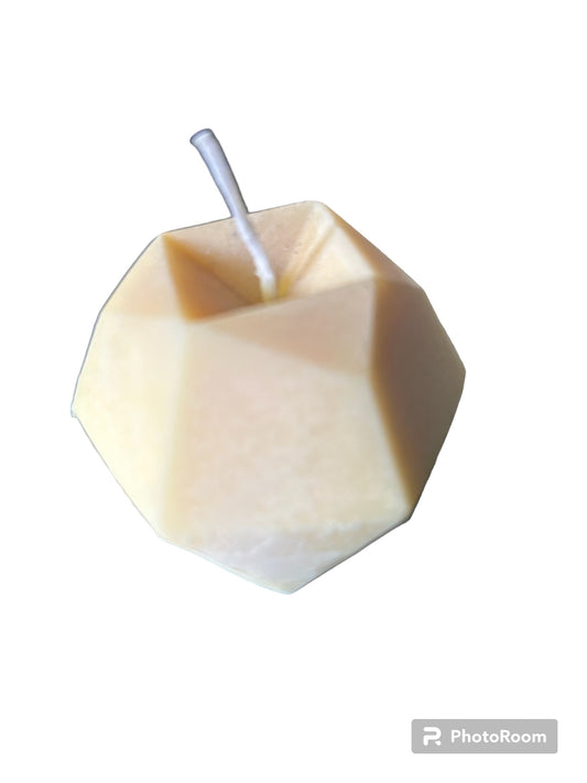 Yellow dark coconut geometric candle