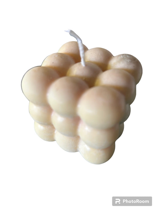 Dark coconut yellow bubble candle