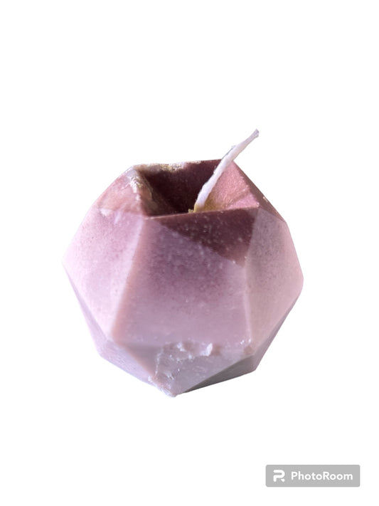 Purple dark coconut geometric candle